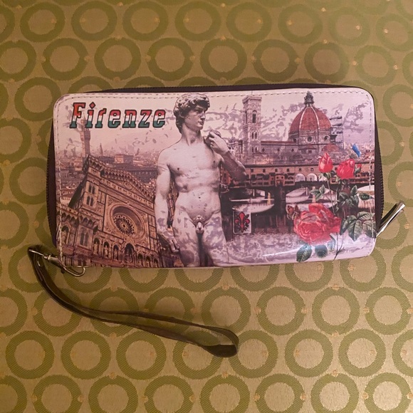 Firenze synthetic leather wallet with Michelangelo David - Picture 3 of 3